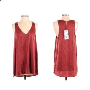 NWT Show Me Your Mumu Dane Sienna Sheen Tunic Tank V-Neck Burnt Sienna Orange